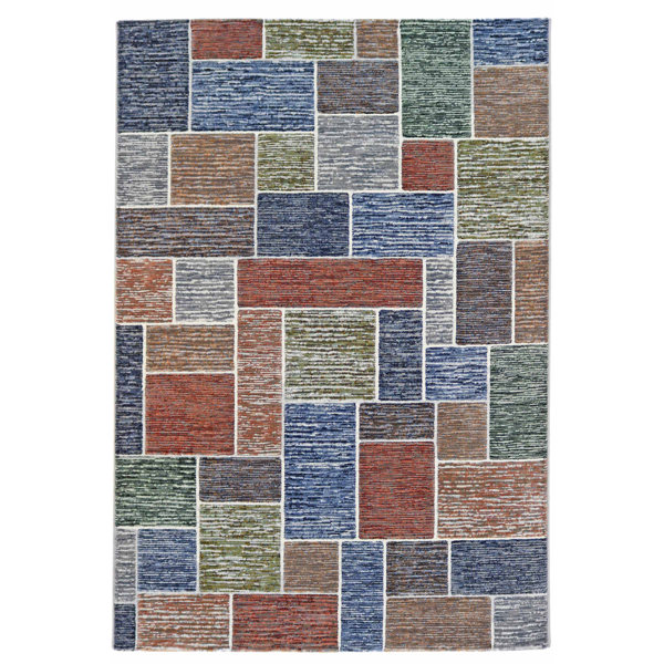 17 Stories Alaaddin Handwoven Blue/Brown/Green Rug Wayfair.co.uk